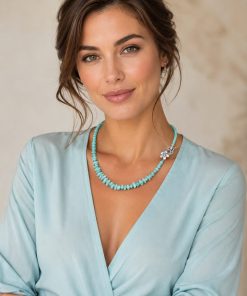 Collana Artigianale in Turchese Naturale – 50 cm