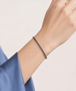 Tennis Bracelet in 316 Stainless Steel with Black Spinel
