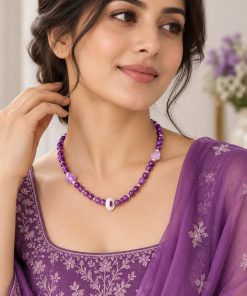 Unisex Handmade Natural Amethyst Necklace – Unique Piece