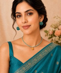 Handmade Necklace with Aqua-Colored Stones & Yellow Topaz