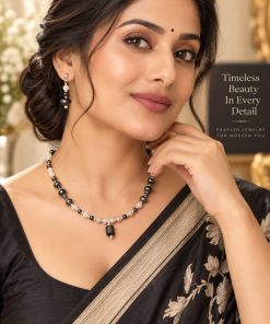 Handmade Moonstone & Black Spinel Necklace – 45 cm