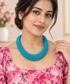 Handmade  Turquoise ceramic Necklace – Elegant Artisan Design