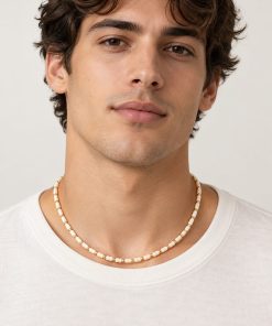 Elegant Double-Strand White Spinel Necklace with Stainless Steel Details