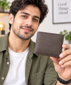 JAHASMA Genuine Leather Men’s Wallet – Grey | Velvet Inner Lining | 6 Card Pockets & 3 Large Compartments