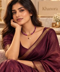 Elegant Four-Strand Freshwater Aubergine Purple Necklace