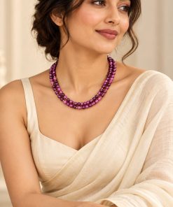 Double-Strand Aubergine-Purple Necklace 💜