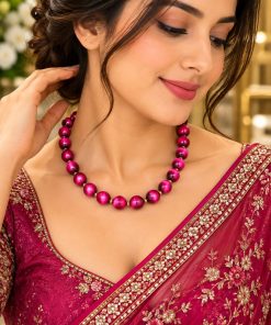 Fuchsia Pink Tiger Eye Necklace KHANORA – Elegance, Beauty & Timeless Style